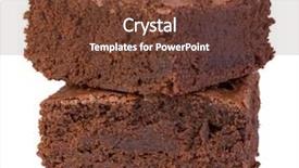  Presentation with cake brownies - Beautiful PPT theme featuring brownies isolated on white background backdrop and a tawny brown colored foreground