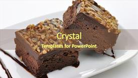  Presentation with cake brownies - Audience pleasing PPT theme consisting of brownies with chocolate sauce backdrop and a tawny brown colored foreground