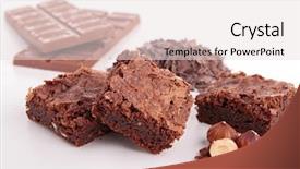  Presentation with cake brownies - Beautiful PPT theme featuring brownies backdrop and a  colored foreground