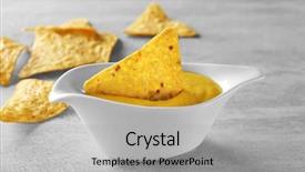  Presentation with nachos - PPT layouts with boat with delicious mustard sauce background and a  colored foreground