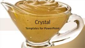  Presentation with scroll paper isolated on white - PPT theme enhanced with mustard dish sauce isolated on white background background and a gold colored foreground