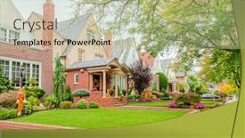  Presentation with brooklyn - Beautiful PPT theme featuring brownstones-in-bay-ridge-brooklyn backdrop and a mint green colored foreground
