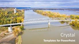  Presentation with route - Colorful presentation enhanced with brownville-bridge-over-the-missouri backdrop and a mint green colored foreground