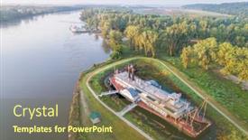  Presentation with dredge - Presentation design with brownville-ne-usa-july-30 background and a tawny brown colored foreground