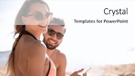  Presentation with romantic beach - Amazing theme having browse - romantic couple browsing their photos backdrop and a  colored foreground