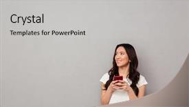  Presentation with asian - Colorful PPT theme enhanced with browsing internet on mobile phone backdrop and a light gray colored foreground