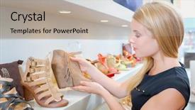  Presentation with shoe - Audience pleasing slide deck consisting of browsing the shoe collection backdrop and a  colored foreground