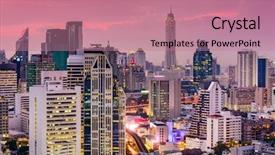  Presentation with washington dc city skyline - Beautiful theme featuring brt - bangkok thailand city skyline backdrop and a coral colored foreground