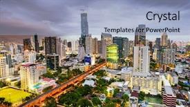  Presentation with bangkok - Presentation design enhanced with brt - bangkok thailand financial district skyline background and a  colored foreground