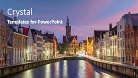  Presentation with canals - Amazing PPT layouts having bruges-belgium-historic-canals backdrop and a ocean colored foreground
