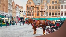  Presentation with belgium - Presentation consisting of bruges-belgium-market-square-markt background and a coral colored foreground