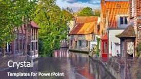  Presentation with belgium - Presentation enhanced with bruges belgium medieval ancient houses background and a dark gray colored foreground