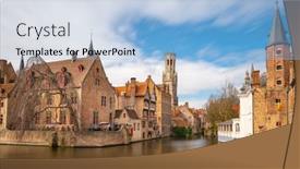  Presentation with belgium - Presentation enhanced with bruges-belgium-scene background and a light blue colored foreground