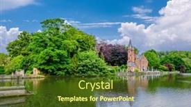  Presentation with cityscape - Beautiful PPT theme featuring bruges-brugge-cityscape-with-minnewater backdrop and a tawny brown colored foreground