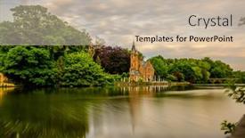  Presentation with cityscape - Cool new PPT theme with bruges-brugge-cityscape-with-minnewater backdrop and a soft green colored foreground