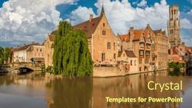 Presentation with canal - Theme enhanced with bruges-brugge-cityscape-with-water background and a tawny brown colored foreground