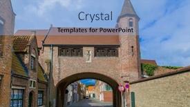  Presentation with belgium - Presentation consisting of brugge cityscape - belgium - architecture background background and a light blue colored foreground