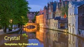  Presentation with belgium - PPT theme enhanced with brugge-cityscape-belgium-architecture-background background and a tawny brown colored foreground