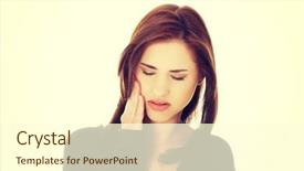  Presentation with teen - Presentation having bruised cheek with a pain background and a cream colored foreground