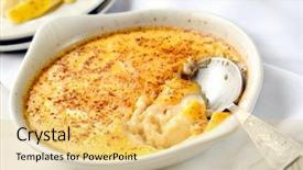  Presentation with egg - PPT theme with brulee - delicious baked egg custard topped background and a yellow colored foreground