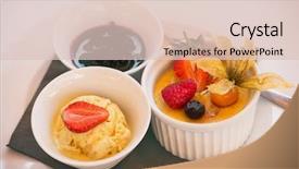  Presentation with ice cream colourful gelato flavors - Cool new slides with brulee - ice-cream and creme brule backdrop and a  colored foreground