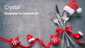  Presentation with christmas dinner - Beautiful slide deck featuring brunch - christmas dinner table place setting backdrop and a gray colored foreground