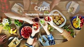  Presentation with spring - Beautiful presentation theme featuring brunch - spring toast backdrop and a coral colored foreground