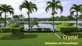  Presentation with floating - PPT theme having brunei sultan omar ali background and a tawny brown colored foreground