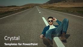  Presentation with jeans denim - Theme featuring brunet-man-wearing-casual-jeans background and a dark gray colored foreground