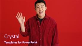  Presentation with asian - PPT layouts consisting of brunette-adult-asian-man-wearing background and a wine colored foreground