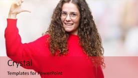  Presentation with curly hair - Presentation with brunette curly hair young girl background and a  colored foreground