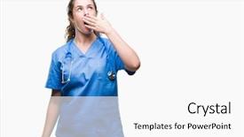  Presentation with hand surgeon - Beautiful slides featuring brunette doctor girl wearing nurse backdrop and a white colored foreground