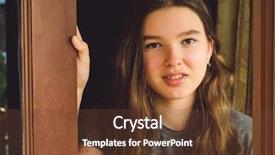  Presentation with teen girl tech - Amazing slide deck having brunette girl in the doorway backdrop and a tawny brown colored foreground