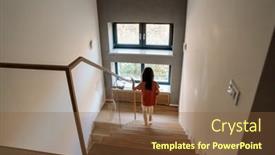  Presentation with clothes - Slide deck having brunette-girl-wearing-home-clothes background and a tawny brown colored foreground