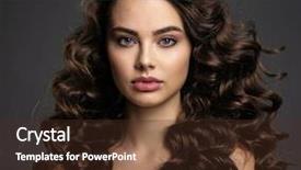  Presentation with sexy girl - Presentation theme enhanced with brunette girl with a wavy background and a tawny brown colored foreground