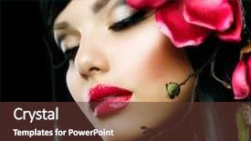  Presentation with black girl - Slide deck consisting of magnolia flower isolated on black background and a tawny brown colored foreground