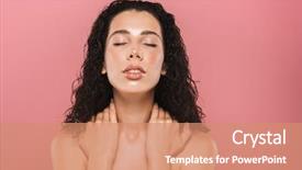  Presentation with pop art pink hair - Slides having brunette hair posing over pink background and a  colored foreground