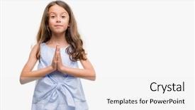  Presentation with praying hands - Theme with brunette hispanic girl praying background and a white colored foreground