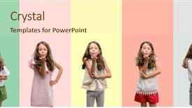  Presentation with sexy girl - Beautiful theme featuring brunette hispanic girl wearing different backdrop and a  colored foreground