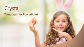  Presentation with black church easter - Audience pleasing presentation consisting of brunette hispanic girl wearing easter backdrop and a cream colored foreground