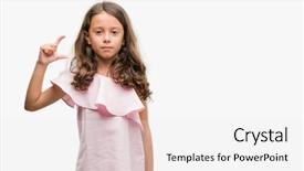  Presentation with girl pink baby shower - Presentation design having brunette hispanic girl wearing pink background and a white colored foreground