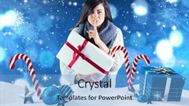  Presentation with candy canes - Audience pleasing theme consisting of keeping a secret against christmas backdrop and a light blue colored foreground