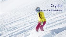  Presentation with mountain help - Colorful PPT layouts enhanced with brunette in helmet and mask backdrop and a sky blue colored foreground