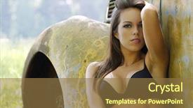  Presentation with outdoors - Cool new presentation design with brunette model outdoors in lingerie backdrop and a coral colored foreground