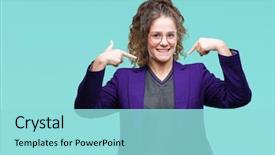  Presentation with young college student diagnosis of chlamydia - PPT layouts enhanced with brunette student girl wearing school background and a arctic colored foreground