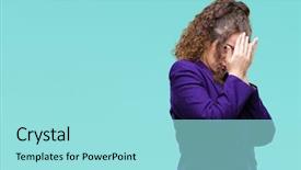  Presentation with happy young student girl holding - Presentation theme with brunette student girl wearing school background and a  colored foreground