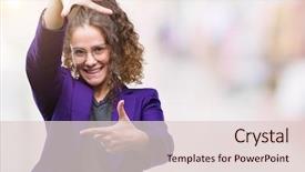  Presentation with young college student diagnosis of sti - Amazing presentation theme having brunette student girl wearing school backdrop and a lemonade colored foreground