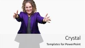  Presentation with student - Amazing slide set having brunette student girl wearing school backdrop and a white colored foreground