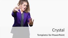  Presentation with happy young student girl holding - Beautiful theme featuring brunette student girl wearing school backdrop and a white colored foreground