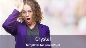  Presentation with student - Audience pleasing presentation theme consisting of brunette student girl wearing school backdrop and a violet colored foreground